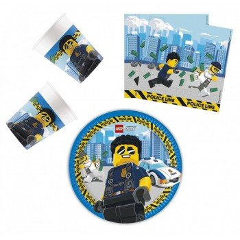 Lego City party szett 36 db-os 23 cm-es tányérral Lego City party szett 36 db-os 23 cm-es tányérral