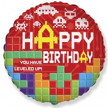 Happy Birthday Bricks fólia lufi 46 cm Happy Birthday Bricks fólia lufi 46 cm