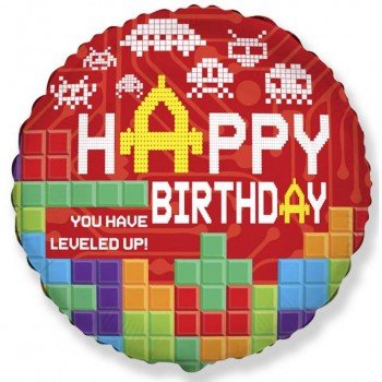 Happy Birthday Bricks fólia lufi 48 cm Happy Birthday Bricks fólia lufi 48 cm