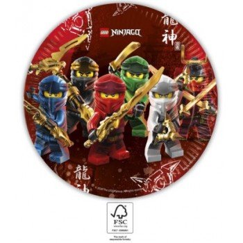 Lego Ninjago papírtányér 8 db-os 23 cm FSC