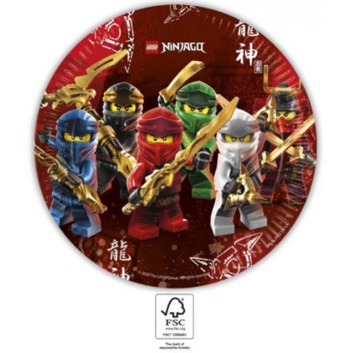 Lego Ninjago papírtányér 8 db-os 23 cm FSC