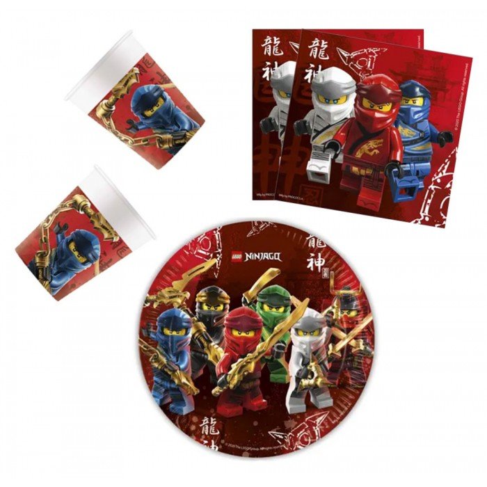 Lego Ninjago party szett 36 db-os 23 cm-es tányérral