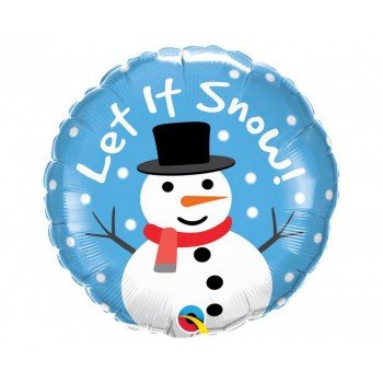 Let It Snow, Hóember fólia lufi 46 cm Let It Snow, Hóember fólia lufi 46 cm
