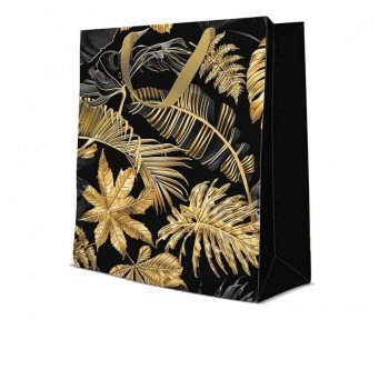 Gold Leaves, Levelek papír ajándéktasak 26,5x33,5x13 cm Gold Leaves, Levelek papír ajándéktasak 26,5x33,5x13 cm