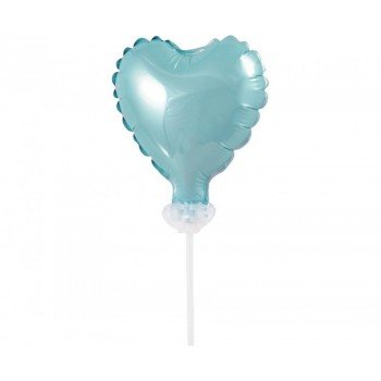 Light Blue Heart, Kék szív fólia lufi tortára 8 cm Light Blue Heart, Kék szív fólia lufi tortára 8 cm