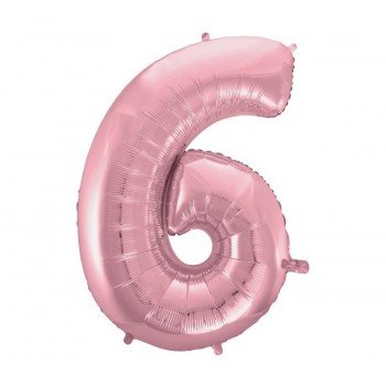 Light Pink, Rózsaszín 6-os szám fólia lufi 92 cm Light Pink, Rózsaszín 6-os szám fólia lufi 92 cm