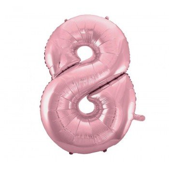 Light Pink, Rózsaszín 8-as szám fólia lufi 92 cm Light Pink, Rózsaszín 8-as szám fólia lufi 92 cm
