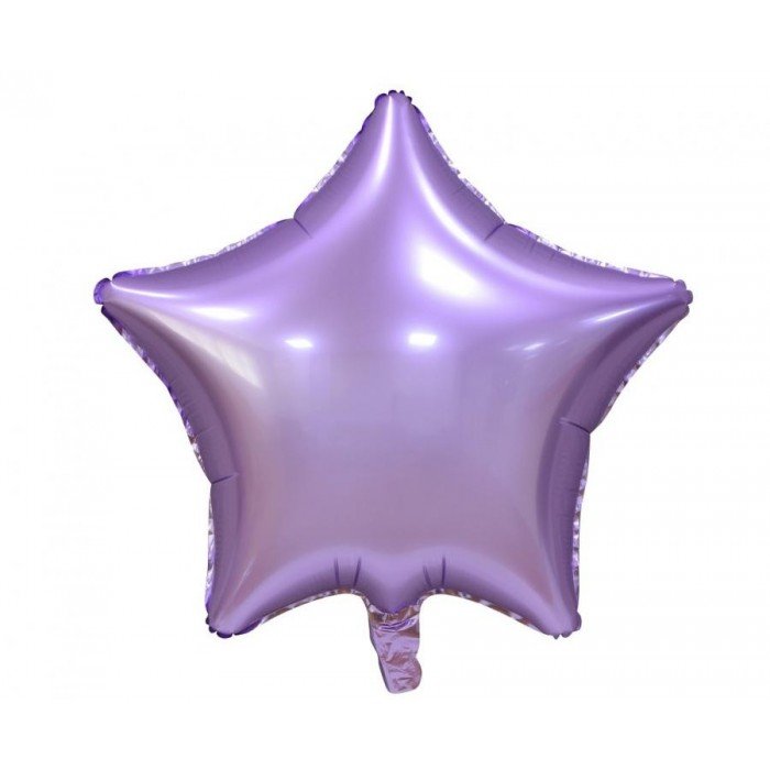 Matt Lilac Star, Lila csillag fólia lufi 44 cm