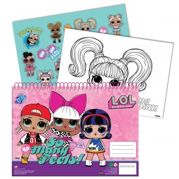 LOL Surprise Many Feels A/4 spirál vázlatfüzet 40 lapos matricával LOL Surprise Many Feels A/4 spirál vázlatfüzet 40 lapos matricával