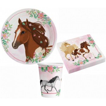 Beautiful Horses, Lovas party szett 36 db-os 23 cm-es tányérral Beautiful Horses, Lovas party szett 36 db-os 23 cm-es tányérral