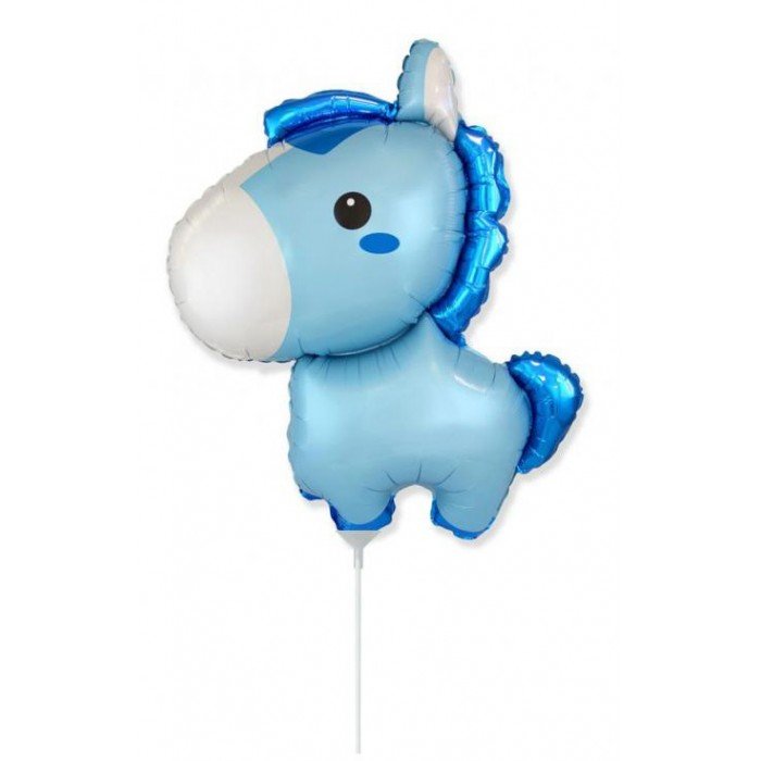 Baby Horse Blue, Lovas fólia lufi 36 cm