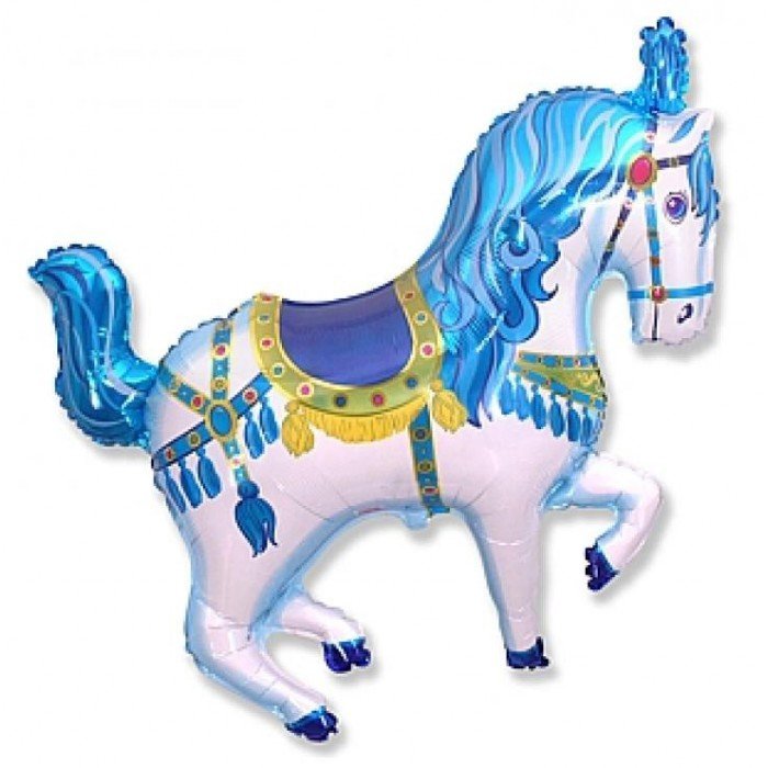 Circus Horse Blue, Lovas fólia lufi 36 cm (WP)