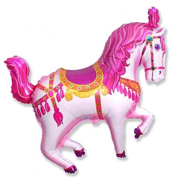 Circus Horse Pink, Lovas fólia lufi 36 cm (WP)