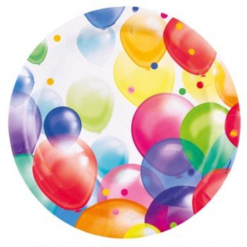 Balloons, Lufis papírtányér 8 db-os 23 cm Balloons, Lufis papírtányér 8 db-os 23 cm