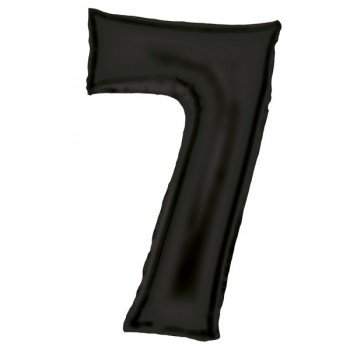 Lustre Black, Fekete 7-es szám fólia lufi 86 cm Lustre Black, Fekete 7-es szám fólia lufi 86 cm