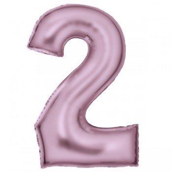 Lustre Pastel Pink, Rózsaszín 2-es szám fólia lufi 86 cm Lustre Pastel Pink, Rózsaszín 2-es szám fólia lufi 86 cm