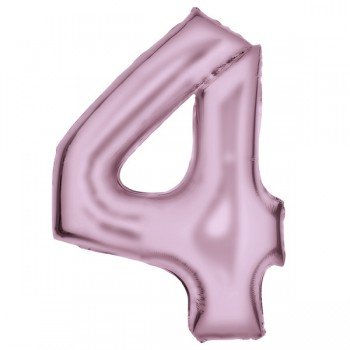 Lustre Pastel Pink, Rózsaszín 4-es szám fólia lufi 86 cm Lustre Pastel Pink, Rózsaszín 4-es szám fólia lufi 86 cm