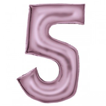 Lustre Pastel Pink, Rózsaszín 5-ös szám fólia lufi 86 cm Lustre Pastel Pink, Rózsaszín 5-ös szám fólia lufi 86 cm
