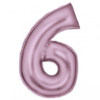 Lustre Pastel Pink, Rózsaszín 6-os szám fólia lufi 86 cm Lustre Pastel Pink, Rózsaszín 6-os szám fólia lufi 86 cm