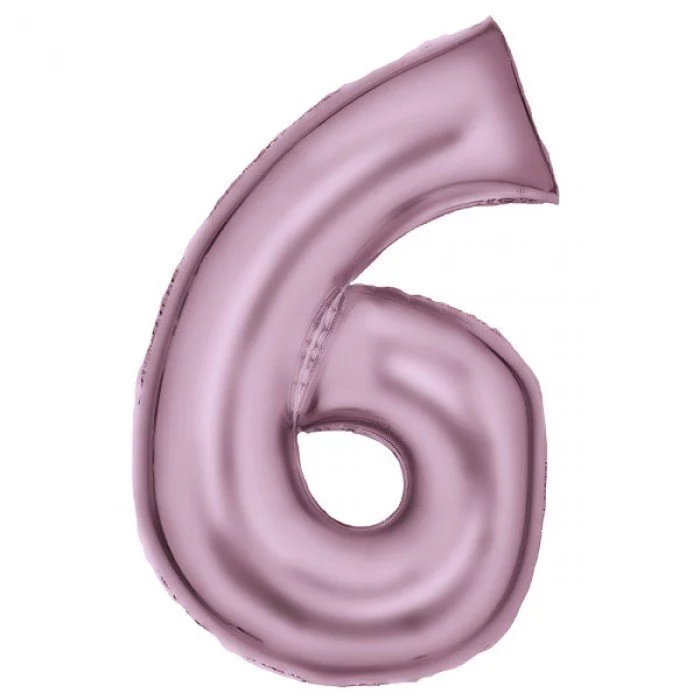 Lustre Pastel Pink, Rózsaszín 6-os szám fólia lufi 86 cm Lustre Pastel Pink, Rózsaszín 6-os szám fólia lufi 86 cm