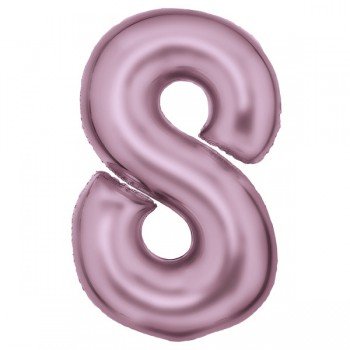 Lustre Pastel Pink, Rózsaszín 8-as szám fólia lufi 86 cm Lustre Pastel Pink, Rózsaszín 8-as szám fólia lufi 86 cm