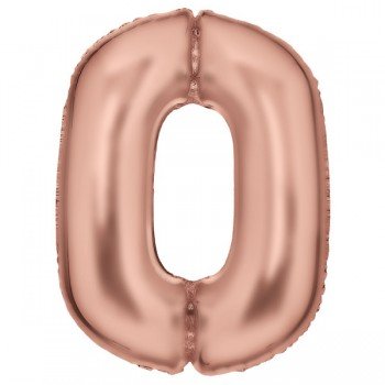 Lustre Rose Gold 0-ás szám fólia lufi 86 cm Lustre Rose Gold 0-ás szám fólia lufi 86 cm
