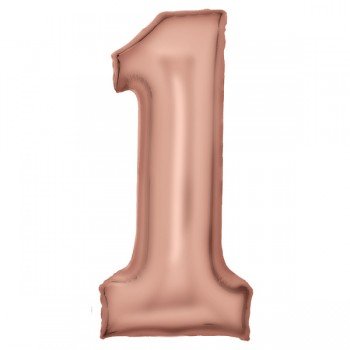 Lustre Rose Gold 1-es szám fólia lufi 86 cm Lustre Rose Gold 1-es szám fólia lufi 86 cm
