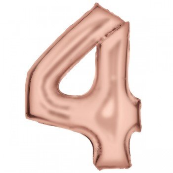 Lustre Rose Gold 4-es szám fólia lufi 86 cm Lustre Rose Gold 4-es szám fólia lufi 86 cm