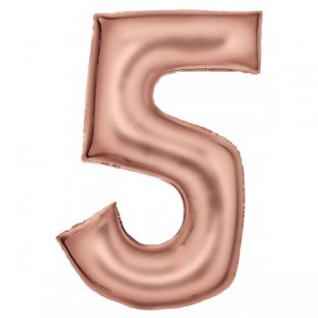 Lustre Rose Gold 5-ös szám fólia lufi 86 cm Lustre Rose Gold 5-ös szám fólia lufi 86 cm
