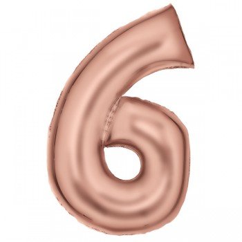 Lustre Rose Gold 6-os szám fólia lufi 86 cm Lustre Rose Gold 6-os szám fólia lufi 86 cm