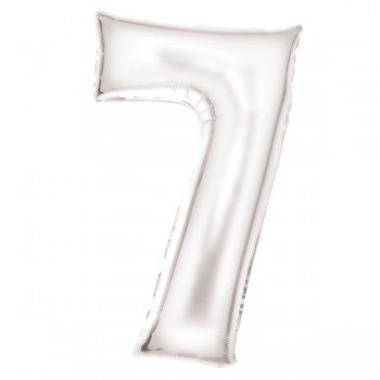 Lustre White, Fehér 7-es szám fólia lufi 86 cm Lustre White, Fehér 7-es szám fólia lufi 86 cm