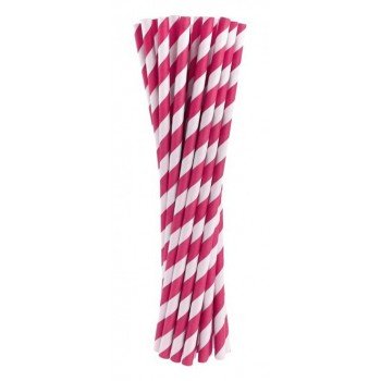 Magenta papír szívószál 24 db-os Magenta papír szívószál 24 db-os