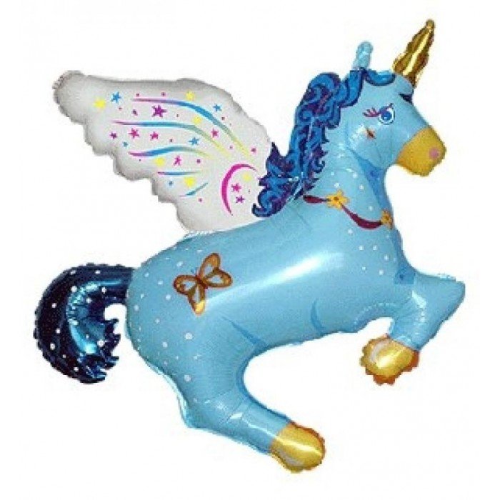 Magic Unicorn Blue, Unikornis fólia lufi 61 cm