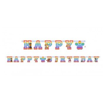 Mancs Őrjárat Color Paws Happy Birthday felirat 180 cm Mancs Őrjárat Color Paws Happy Birthday felirat 180 cm