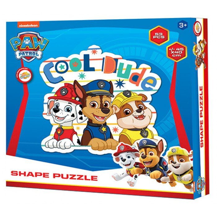 Mancs Őrjárat Cool Dude forma puzzle 53 db-os