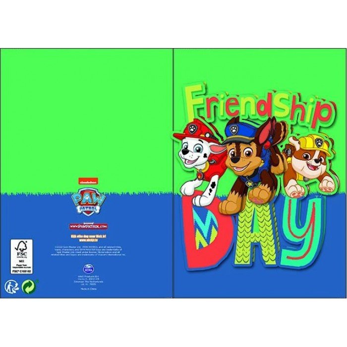 Mancs Őrjárat Friendship 3D pop-up üdvözlőkártya + boríték