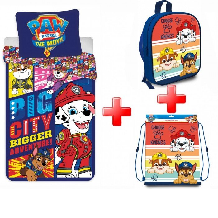 Mancs Őrjárat gyerek ágyneműhuzat, táska és tornazsák szett