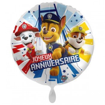 Mancs Őrjárat Joyeux Anniversaire fólia lufi 43 cm Mancs Őrjárat Joyeux Anniversaire fólia lufi 43 cm
