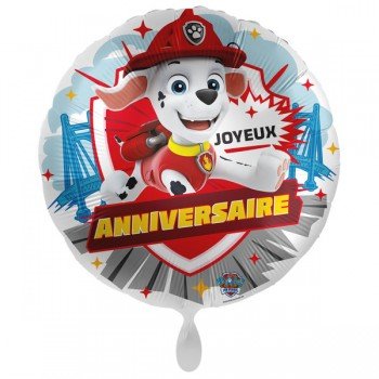 Mancs Őrjárat Marshall Joyeux Anniversaire fólia lufi 43 cm Mancs Őrjárat Marshall Joyeux Anniversaire fólia lufi 43 cm