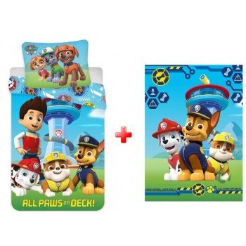 Mancs Őrjárat on Deck gyerek ágyneműhuzat és polár takaró szett Mancs Őrjárat on Deck gyerek ágyneműhuzat és polár takaró szett