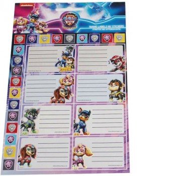 Mancs Őrjárat Power Up füzetcímke matricával 16 db-os Mancs Őrjárat Power Up füzetcímke matricával 16 db-os