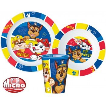 Mancs Őrjárat Pup Power étkészlet, micro műanyag szett, pohárral 260 ml Mancs Őrjárat Pup Power étkészlet, micro műanyag szett, pohárral 260 ml