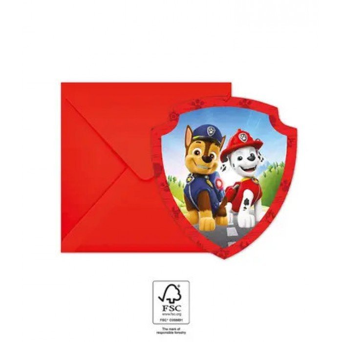 Paw Patrol Rescue Heroes, Mancs Őrjárat Party meghívó 6 db-os FSC