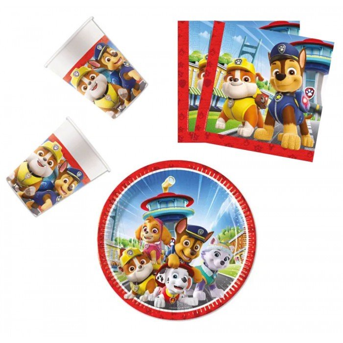 Paw Patrol Rescue Heroes, Mancs Őrjárat party szett 36 db-os 23 cm-es tányérral