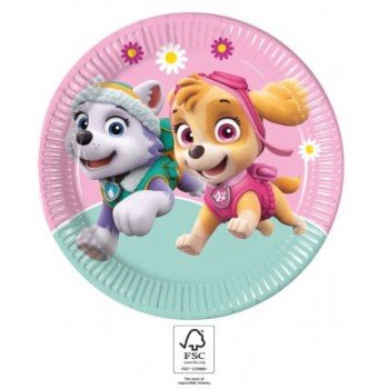 Paw Patrol Skye and Everest, Mancs Őrjárat papírtányér 8 db-os 23 cm FSC Paw Patrol Skye and Everest, Mancs Őrjárat papírtányér 8 db-os 23 cm FSC