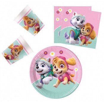 Paw Patrol Skye and Everest, Mancs Őrjárat party szett 36 db-os 23 cm-es tányérral Paw Patrol Skye and Everest, Mancs Őrjárat party szett 36 db-os 23 cm-es tányérral