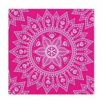 Mandala Fuchsia White szalvéta 20 db-os, 33x33 cm FSC