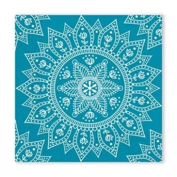 Mandala Petrol White szalvéta 20 db-os, 33x33 cm FSC