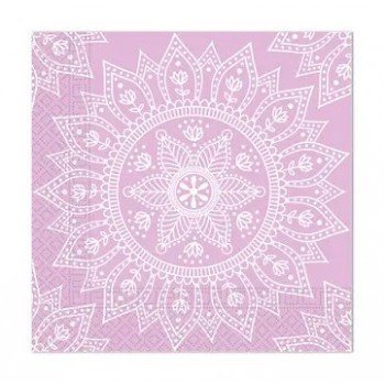 Mandala Purple White szalvéta 20 db-os, 33x33 cm FSC