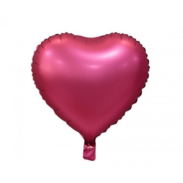 Matt Dark Pink Heart, Rózsaszín szív fólia lufi 37 cm